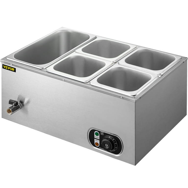 VEVOR Hot Box Food Warmer 16x22x24 Concession Warmer with Water Tray Four Disposable Catering Pans Countertop Pizza Patty Pastry Empanada
