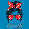 thumbnail image 3 of Mom Life Messy Bun Women's V-Neck T-shirt Trendy Motherhood Parenting Maternity Family Mother's Day Mama Mommy #momlife Tee, 3 of 7