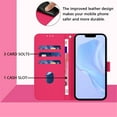thumbnail image 3 of Wallet Case Compatible for iPhone 16 Plus, PU Leather Magnetic Closure Protective Flip Folio Case with 3 Card Holder and Wrist Strap Cover Women Men,Rose Red,For iPhone 16 Plus, 3 of 7