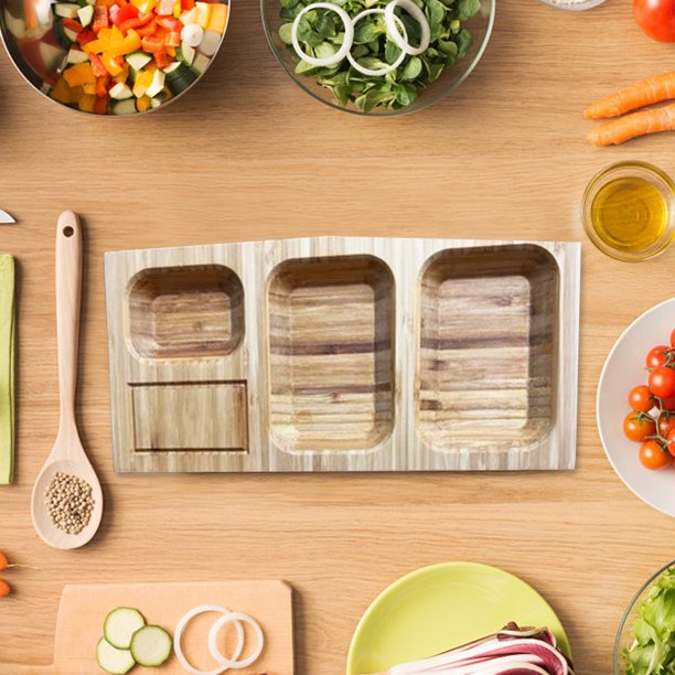 Tablero de talla de madera del bloque de carnicero del hogar con los accesorios de la cocina de los contenedores