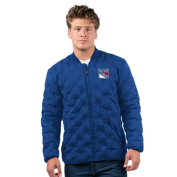 Men's MSX by Michael Strahan Blue New York Rangers Persistence Quilted Full-Zip Jacket