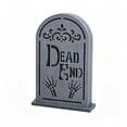 thumbnail image 2 of Lit Halloween Tombstone Outdoor Scene Decoration, Spooky Resin Graveyard Yard Decor, Gothic Skeleton Hands Tabletop Ornament, Holiday Party Centerpiece, 2 of 6