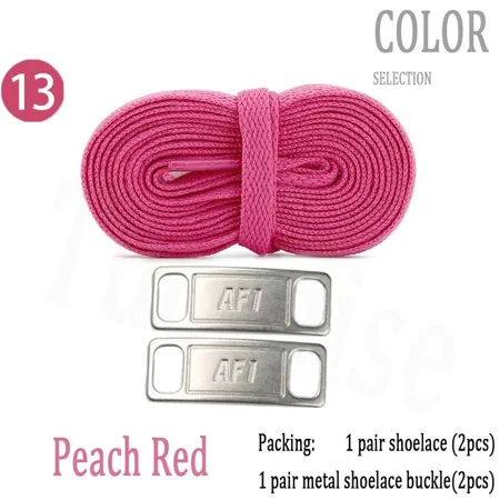 

4Pcs AF1 Shoelaces Combination Classic Soft Flat Laces and Shoe Decoration Suit Sneaker Shoelace Air Force One Shoes Accessories 13 Peach Red 60cm