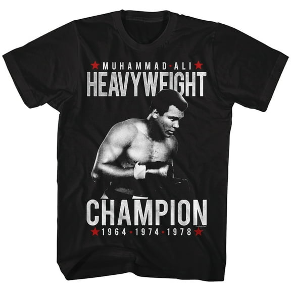 Muhammad Ali Heavy Champ Black Adult T-Shirt