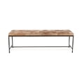 thumbnail image 3 of Pemberly Row Contemporary Blond Hair on Hide 60in Iron Bench, 3 of 6