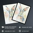 thumbnail image 2 of Artery8 Colourful Bunny Rabbit Light Watercolour Painting Living Room Art Print Framed Poster Wall Decor 12x16 inch, 2 of 5