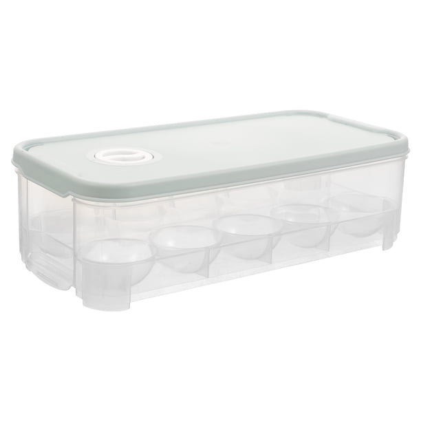 Caja para guardar 10 huevos transparente para refrigerador con tapa y dispensador de almacenamiento