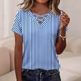 thumbnail image 6 of Otvok Summer Tops for Women Trendy Vertical Striped V Neck T-Shirts Short Sleeve Soft Casual Tee Shirts Vacation Outfits, 6 of 6