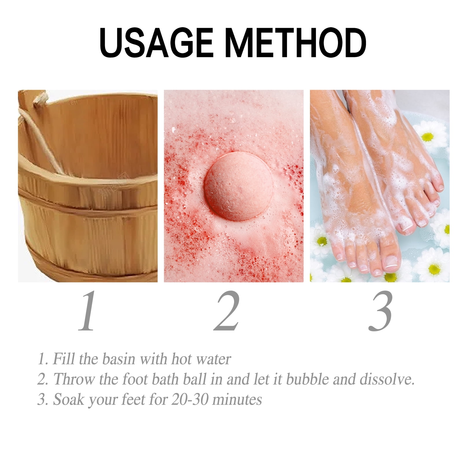 Alvantor Foot Bath Bombs for Dry Cracked Feet, Moisturizing Foot Soak Balls with Essential Oils, Foot Care Spa Treatment, 6pcs