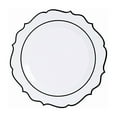 thumbnail image 4 of Balsa Circle 10 White 8" Round Plastic Dessert Plates Black Scalloped Rim, 4 of 7