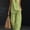 Light Green-M, variant on Womens Light Green Linen-Blend Halter V-Neck Top & Wide Leg Pants Co-Ord