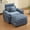 Blue, variant on DOMICARE 134'' Cloud Modern U-Shaped 4-Seater Couch with Removable Headrest & 2 Ottomans, Modular Oversized Chenille Sectional Sofa with Armrests for Living Room, Beige