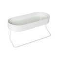 thumbnail image 2 of Honey-Can-Do Steel Oval Top Tray Wall Mount Bath Storage Shelf with Towel Bar, White, 2 of 6