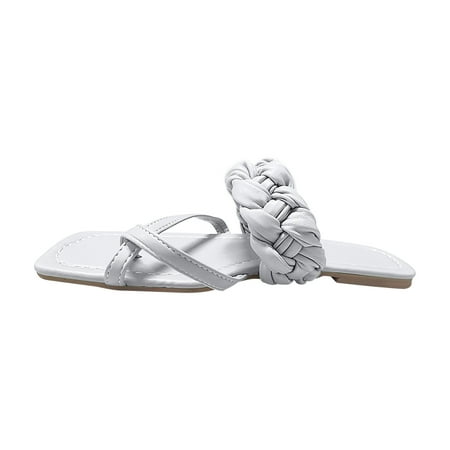 

Women s Sandals Slippers House Shoes For Women Women s Casual Vacation Open Toe Woven Flat Bottomed Square Toe Beach Slippers