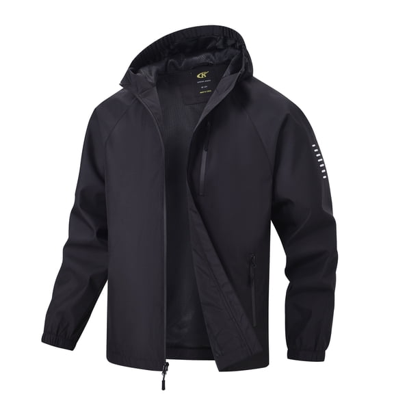NEIKU Boys Girls Rain Jacket Lightweight Waterproof Hooded Raincoat Windbreakers for Kids Black 10-12Y