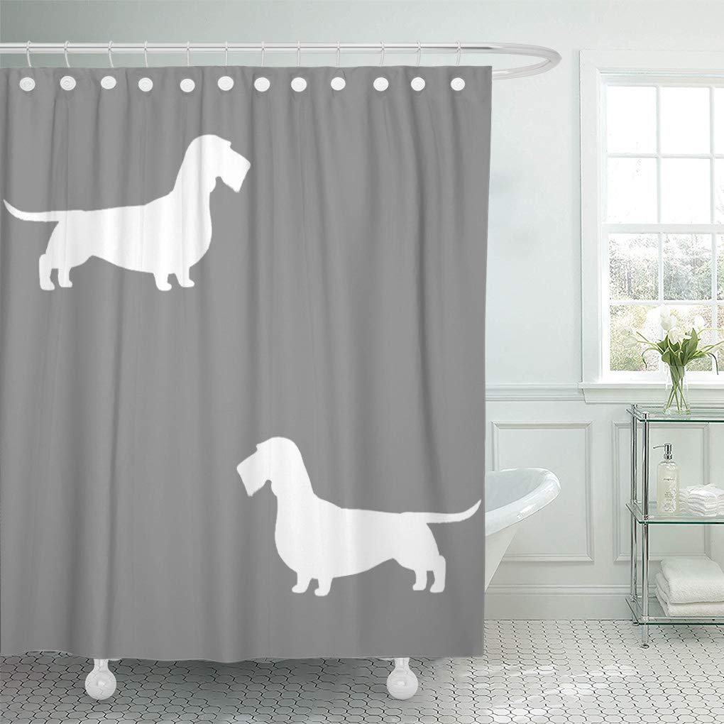 Yusdecor Wiener Wire Haired Dachshund Silhouettes Pattern Dog Weiner Doxie Bathroom Decor Bath Shower Curtain 60x72 Inch Walmart Canada