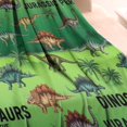 thumbnail image 3 of Green Cartoon Dinosaurs Pattern Blanket,Comfortable Soft Flannel Throw Blanket,All Season,Warm Lightweight Blankets for Sofa Bed Couch Living Room Chair,30"x40", 3 of 4
