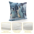 thumbnail image 4 of Orinice Penguins Snow Funny Graphic Decorative Cushion Throw Pillow Cover for Home Couch Living Room Bed Sofa Winter Zipper Closure 1PC 12x12in, 4 of 5
