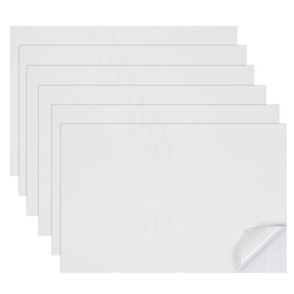 6 Sheets Miniature Dollhouse Wallpaper, Self-Adhesive Flooring Wall, Mini Wall Decor for Dollhouse Sand Table Model Accessories 11.81 x 7.87 Inch (White)