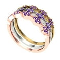 thumbnail image 2 of 0.3 ct Brilliant Round Cut Natural Amethyst 18K White/Rose/Yellow Gold Stackable Band SZ 7.25, 2 of 6