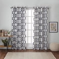 thumbnail image 1 of EXCLUSIVE HOME Kochi Light Filtering Linen Blend Grommet Top Curtain Panel Pair 54x108 Indigo, 1 of 1