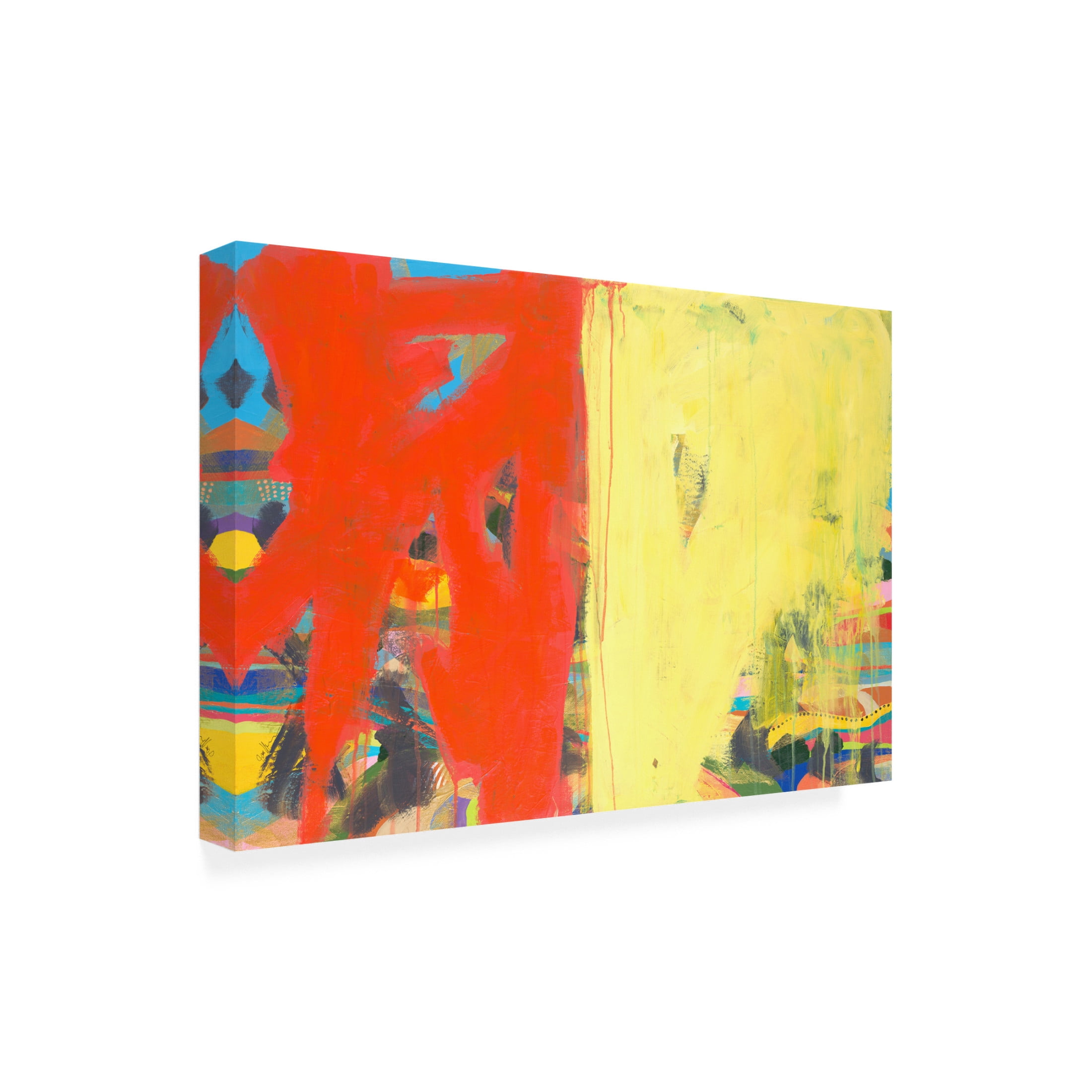Canvas Wall Art - Jan Weiss 'Colorblock 12' Wall Art for Living Room, Bedroom, or Office Décor by Trademark Fine Art - 24 x 16 Inches