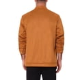 thumbnail image 3 of Men's Vintage Bomber Jacket Lightweight Stand Collar Zipper Casual Suede Jacket S Orange, 3 of 6