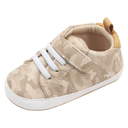 

NOLDARES Baby Sneakers Girls Boys Lightweight Breathable First Walkers Shoes Slip-On Baby Walking Shoes(Khaki 12-18 Months)