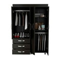thumbnail image 4 of Pemberly Row Modern Armoire Double Door Black Engineered Wood, 4 of 10