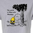 thumbnail image 3 of Peanuts - World Filled With Mondays - Juniors Cropped Cotton Blend T-Shirt, 3 of 6