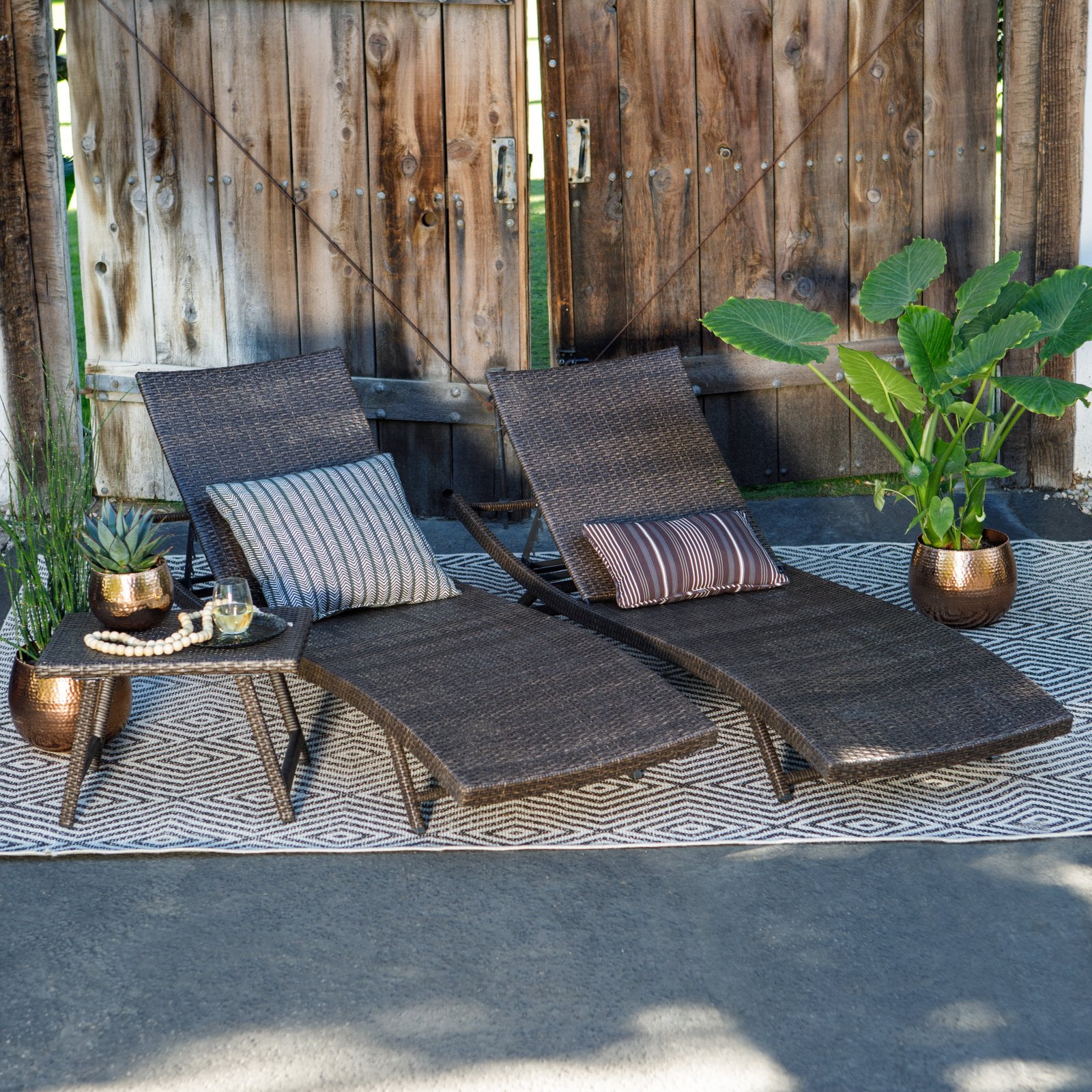 C Coast Ashley All Weather Wicker 3 Piece Chaise Lounge Set With C Coast Ashley All Weather Wicker 3 Piece Chaise Lounge Set With Table Com
