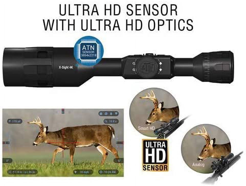 Restored Premium ATN X-Sight 4K Pro 3-14x Smart Day/Night Rifle Scope QDM Free (Refurbished)