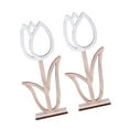thumbnail image 2 of landege 2Pcs Table Decoration Wooden Tulip Centerpiece Flower Table Sign Flower Figurines Tabletopper Desktop Ornaments for Party Favor, 2 of 10