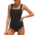 thumbnail image 3 of Miaoju Girls Swimsuit Ruffle Adjustable Straps One Piece Bathing Suit Solid Color Ruched Girls' Swimwear 9-16Y, 3 of 6