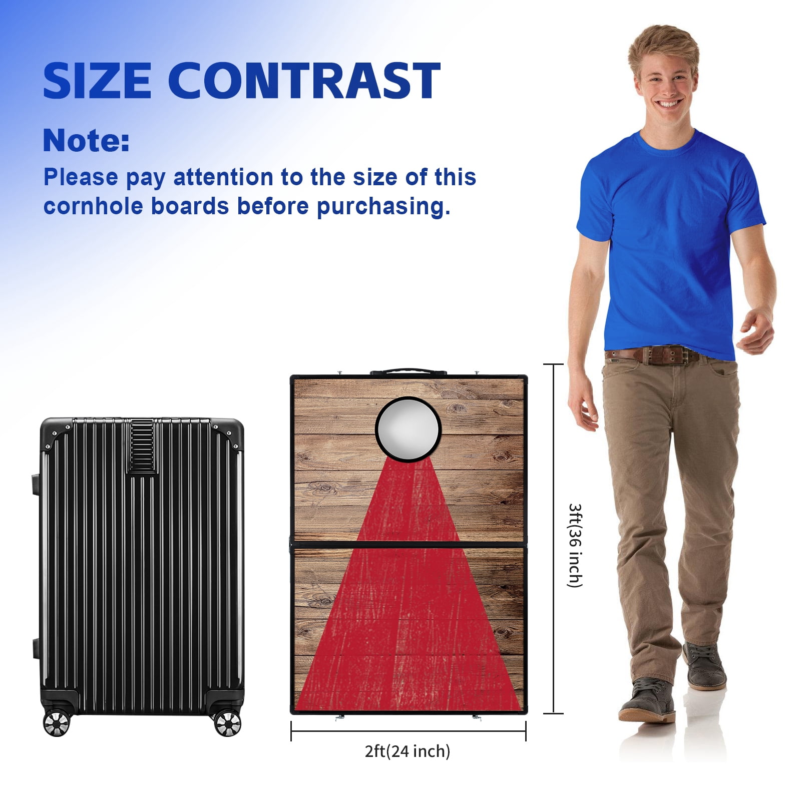 Ultra-Portable 3ft x 2ft Aluminum Alloy Cornhole Set – Foldable Lightweight Cornhole Boards with 8 All-Weather Bean Bags, Perfect for Backyard, Beach & Tailgate Parties