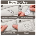 thumbnail image 2 of Repair Patches for Jackets, Tent, Shoe, Air Mattress, PVC Gear - Waterproof, Self-Adhesive, Tear-Cold-Heat-Resistant, Down Puffer Coat (11 Pieces, Stone White), 2 of 9