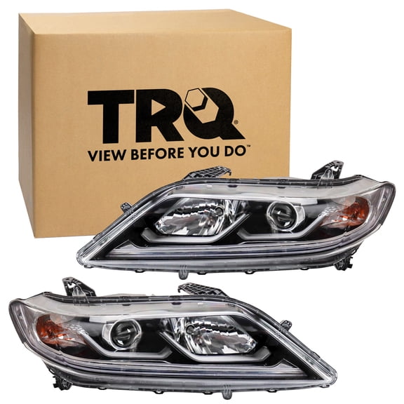 TRQ 2 Piece Headlight Assembly Set Halogen Driver & Passenger Side Fits Honda Accord LX-S 2016-2017 HO2502179 HO2503179 33100T3LA21 33150T3LA21