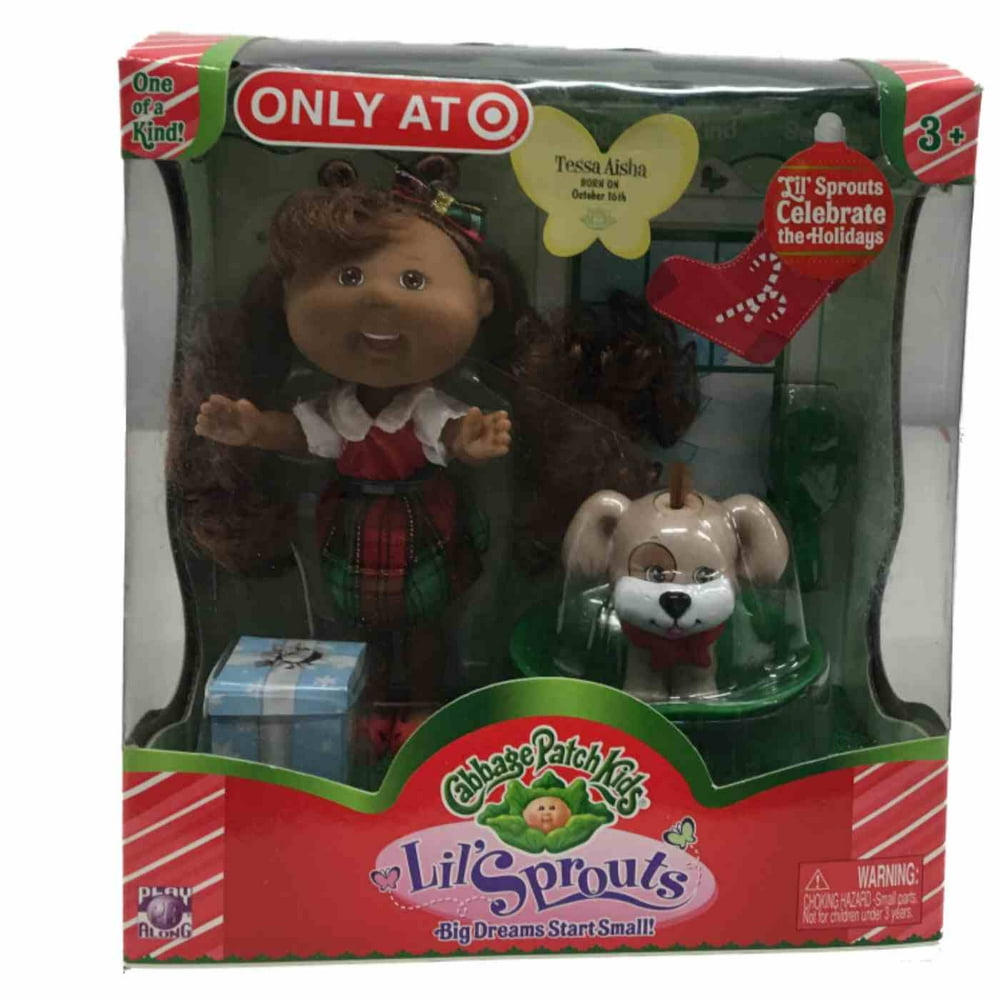 Rare Cabbage Patch Kids Lil Sprouts Christmas Doll & Pet Exclusive from