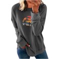 thumbnail image 2 of Sweatshirt 50% de Réduction sur la Mode de Dégagement Women Casual Imprimé Col Rond Long Sleeve Chemisier Pull-Over Tops, 2 of 6