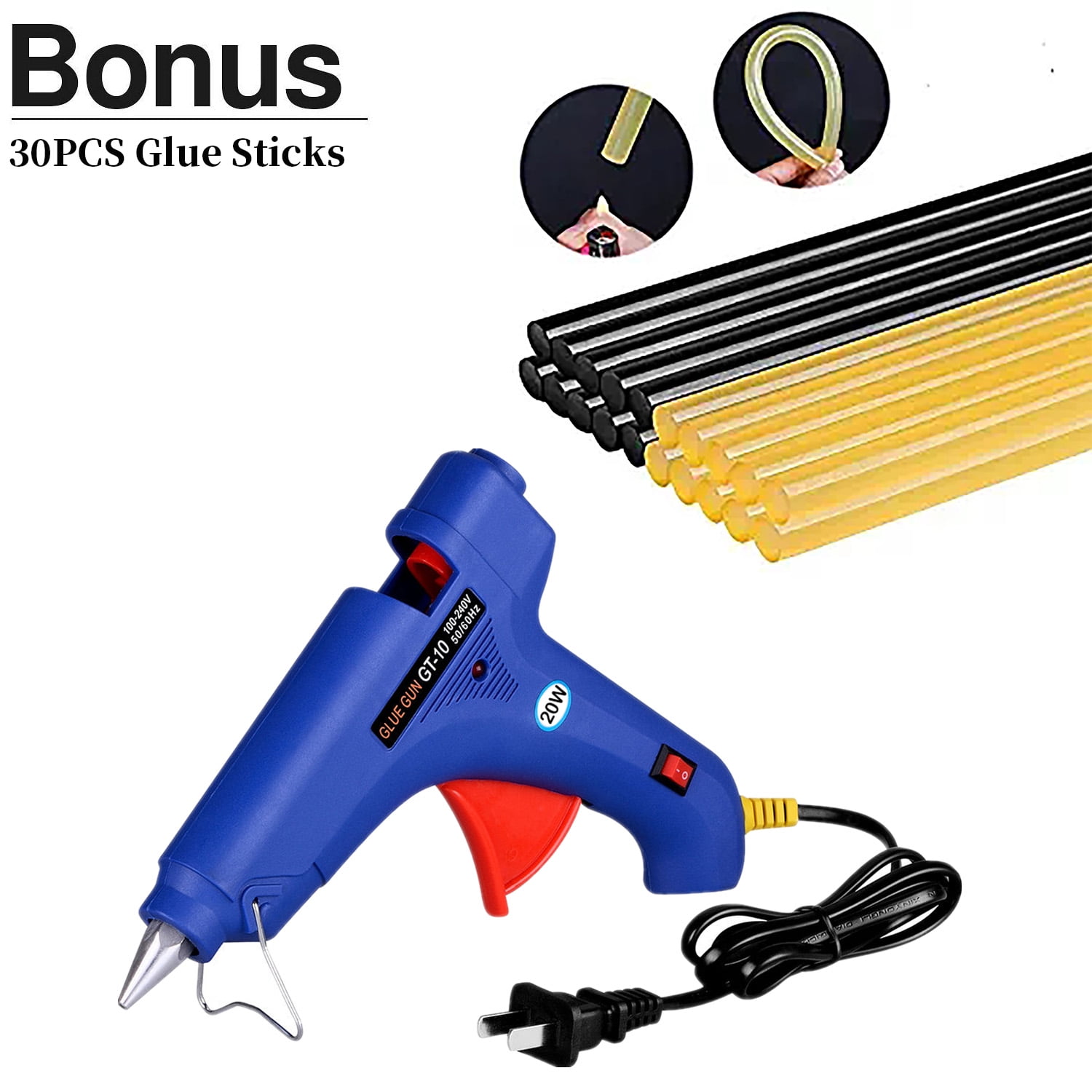 Hot Glue Gun with 30pcs Melting Glue Sticks Glue Gun Kit for DIY Small Craft Projects&Sealing