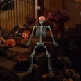 thumbnail image 7 of DUNCHATY 5.5FT Halloween Skeleton with LED, Life-Size Poseable Human Skeleton, Realistic Haunted House Decor with Movable Limbs, Waterproof Outdoor Halloween Props (2026), 7 of 7
