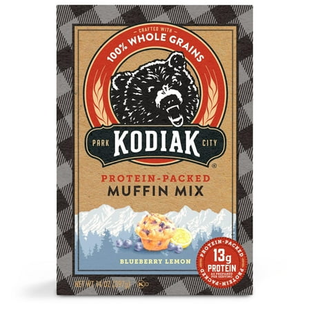 Kodiak Protein Packed Muffin Mix Blueberry Lemon, 14 oz Box