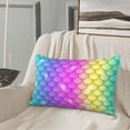 thumbnail image 5 of Hirioo Rainbow Scales2 for Plush Pillow Cover for Bedroom and Living Room ,Elegant, Comfortable Home Decor-20"x30", 5 of 6