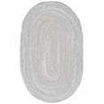 thumbnail image 2 of SAFAVIEH Braided Calvin Transitional Cotton Reversible Area Rug, Light Gray, 3' x 5' Oval, 2 of 11