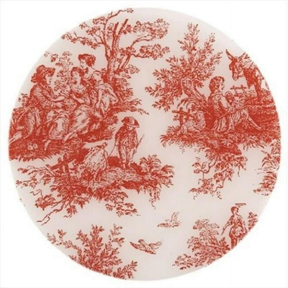 10 in. Toile Red Round Silicone Trivet - Pack of 3