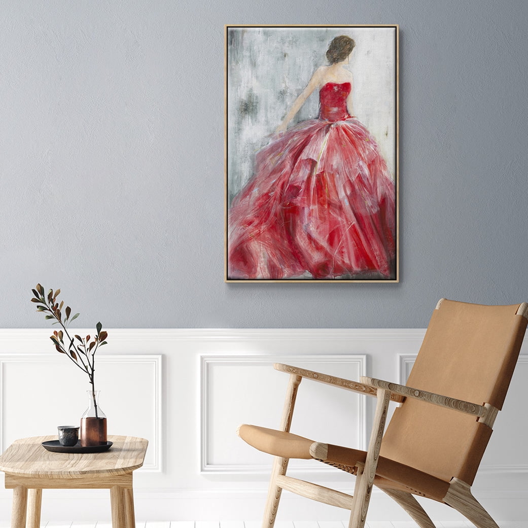 Redowa Framed Premium Gallery Wrapped Canvas - Ready to Hang - 17 x 25 - Natural Wood Floating Frame