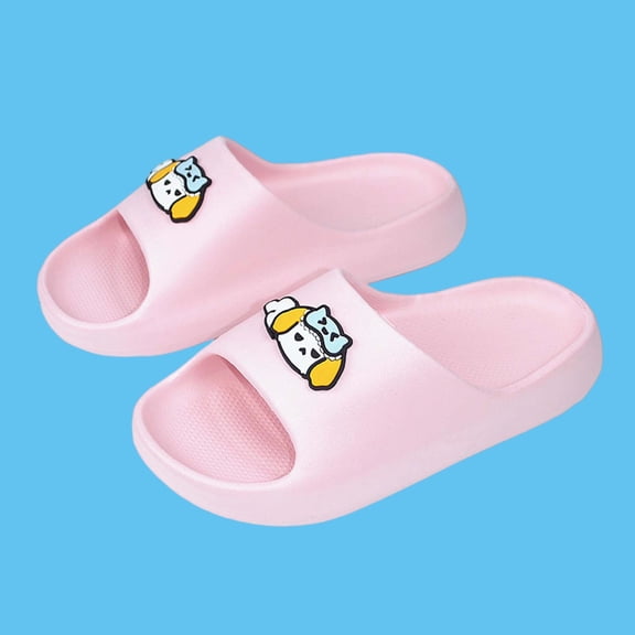 ITSAME Slippers for Girls, Quick-Dry Comfy Anti-Slip Open Toe Summer Bathroom Shower Slippers for Kids Pink 12-12.5(Little Kids)
