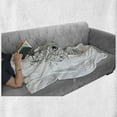 thumbnail image 6 of Cat Soft Flannel Fleece Throw Blanket, Abstract Hand Drawn Image of a Cat with Elements from Many Cultures Flowers Lines, Cozy Plush for Indoor and Outdoor Use, 50" x 70", Black White, by Ambesonne, 6 of 6