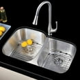 thumbnail image 3 of ANZZI  MOORE 32-inch Under Mount 60/40 Dual Basin Stainless Steel Kitchen Sink, 3 of 15