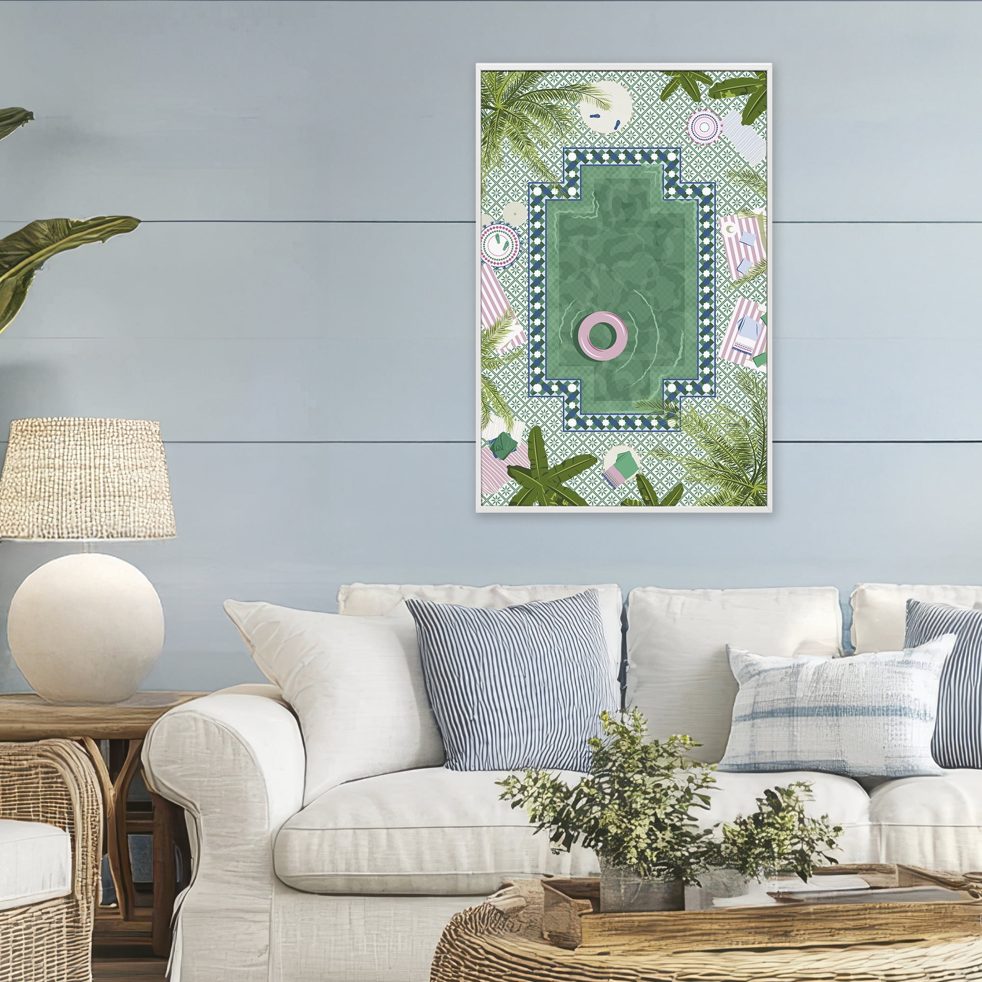 Stupell Industries Morocco Riad Pool White Framed Giclee Art, design by Vero Illustrates